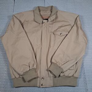 Brooks Brothers Windbreaker Lined Jacket Mens 42 Beige Harrington Bomber  Golf